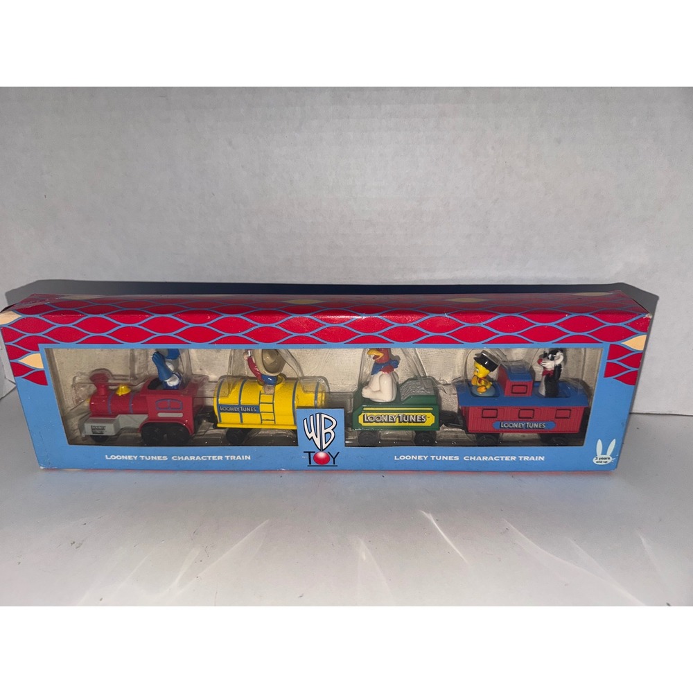 Vintage 1995 WB Toy Looney Tunes Character Train Die Cast Metal 4 Piece Set New